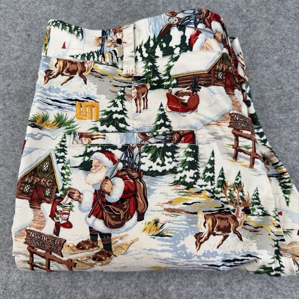 Loudmouth Shorts Mens 32 Christmas Holiday Print Golf AOP Santa North Pole